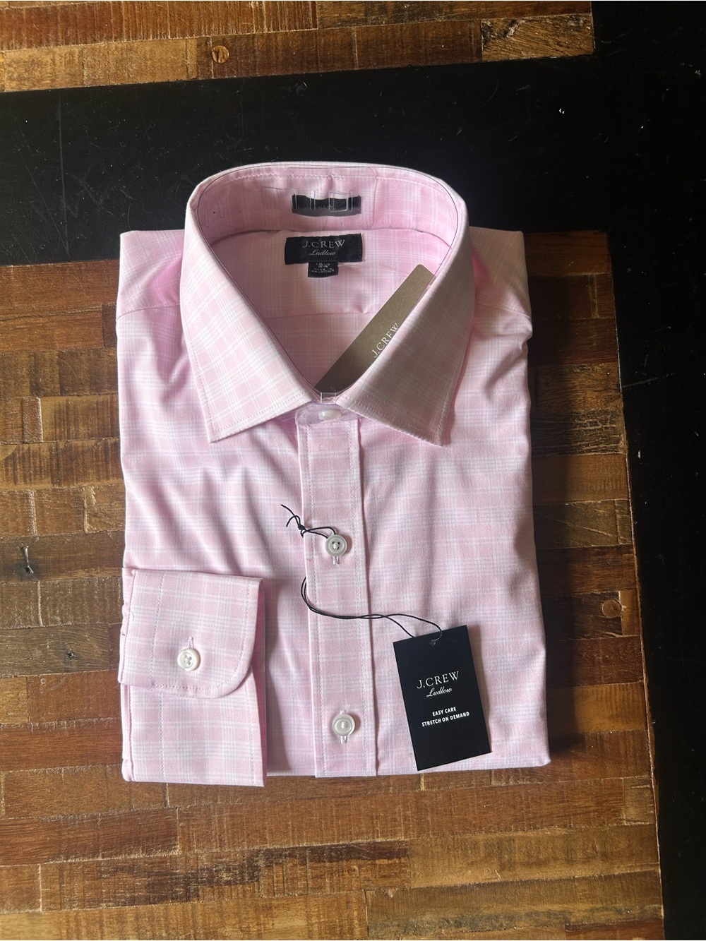 BRAND NEW - J. Crew Light Pink Men's Dress Shirt with Subtle Check